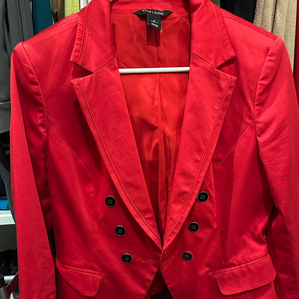 Vibrant red blazer from White House Black Market. Size 8, fits like a medium.